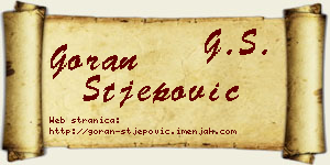 Goran Stjepović vizit kartica
